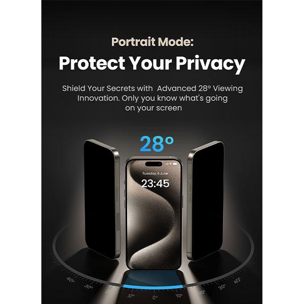 UGREEN SP408 (25620) Privacy Screen Tempered Protective Film For iPhone15 plus image 4