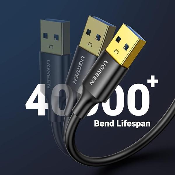 UGREEN USB 3.0 Cable 1.5FT, Nylon Braided Male to Male Cable, 5Gbps image 2