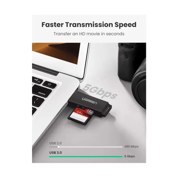 UGREEN CM104 (40752) USB 3.0 Card Reader For TF/SD image 3