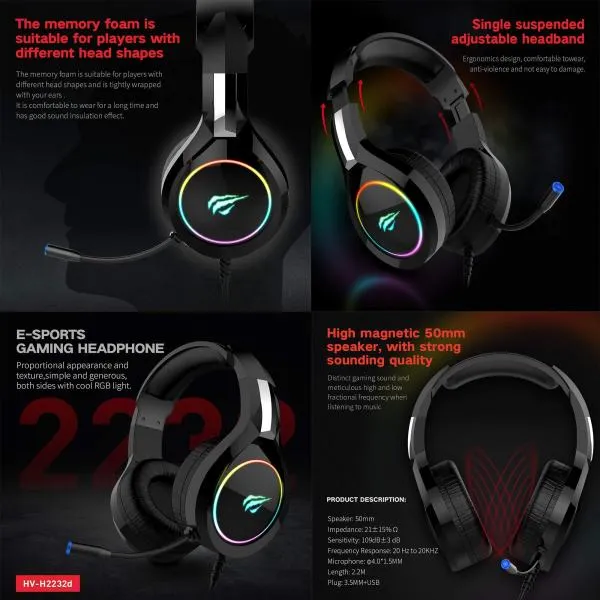HAVIT HV-H2232d RGB Gaming Headphone image 2
