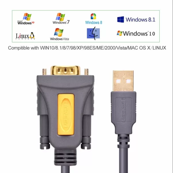 UGREEN CR104 (20201) USB to DB9 RS-232 Adapter Cable 1.5m image 2