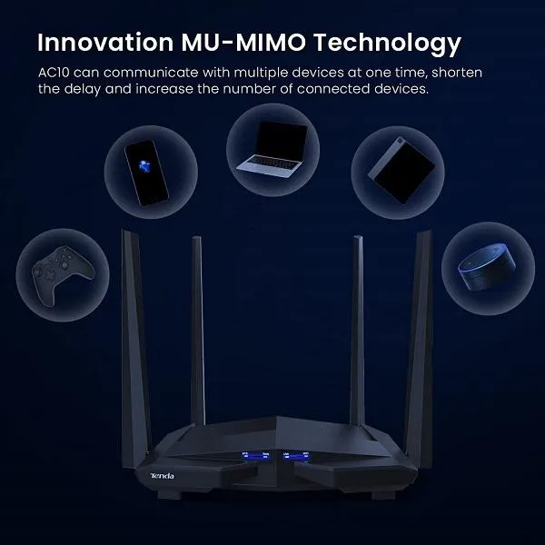 Tenda AC10 AC1200 Dual Band 4 Anteena 1200Mbps Gigabit WiFi Router image 4
