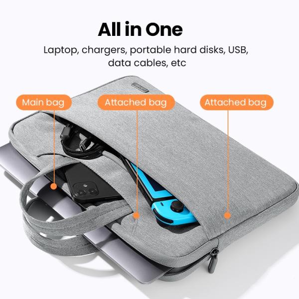 UGREEN LP437 (30325) 15.9 Inch Grey Laptop Sleeve Bag image 4