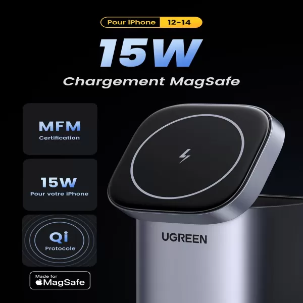 UGREEN CD342 (15076) 100W 2-in-1 GaN Charging Station image 3