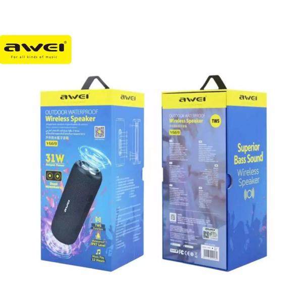 Awei Y669 Bluetooth TWS Waterproof Outdoor Dual Speaker (31W) image 2