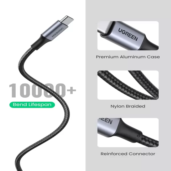 UGREEN 70427 USB-C Cable Aluminum Case with Braided 1m (Black) image 4