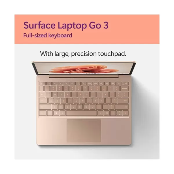 Microsoft Surface Laptop Go 3 Intel Core i5 1235U 8GB RAM, 256GB SSD 12.4 Inch PixelSense MultiTouch Display Sandstone Surface Go Laptop image 6