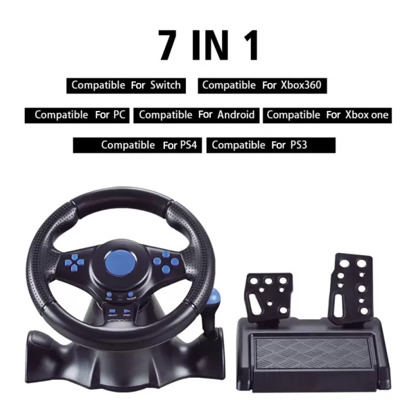 Steering Wheel for Nintendo Switch PC PS3 PS4 Xbox 360 android 7 in 1 Racing Wheel image 4