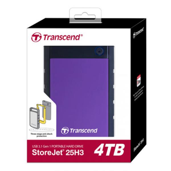 Transcend StoreJet 25H3 4TB USB 3.1 External 2.5" Portable Hard Disk