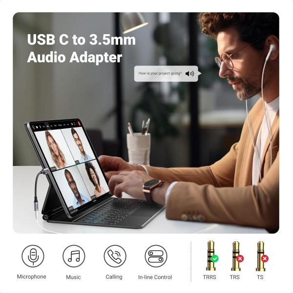 UGREEN AV161 (80154) USB C to 3.5mm Headphone Adapter image 2