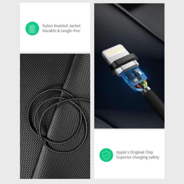 UGREEN US199 (60156) Lightning to USB Cable Aluminum Case with Braided 1m (Black) image 5