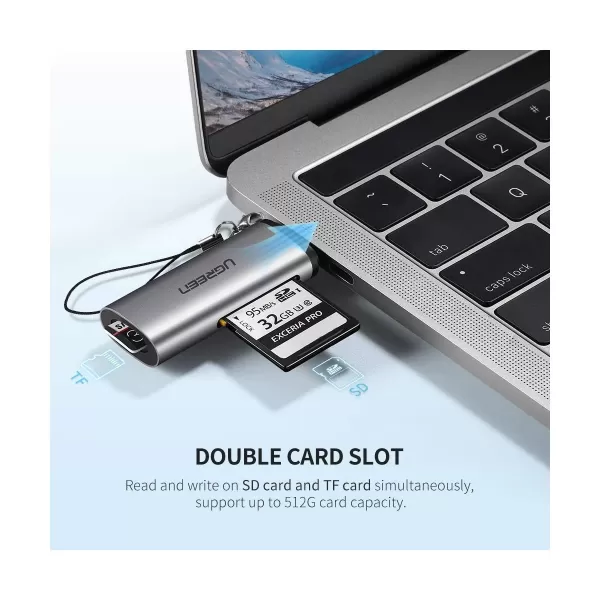 UGREEN CM184 (50704) USB-C +USB-A To TF/SD 3.0 Card Reader image 2