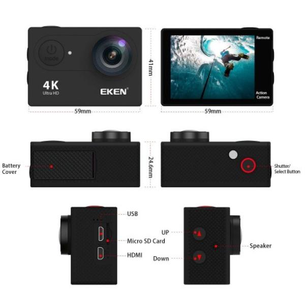 EKEN H9R 4K Wifi Waterproof Action Camera With Remote Control image 3
