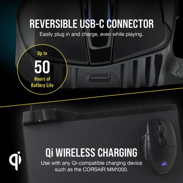Corsair Dark Core RGB PRO SE Wireless Gaming Mouse image 5