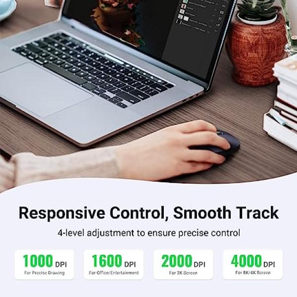 UGREEN MU001 2.4GHz WIRRELESS & BLUETOOTH MUTE MOUSE WITH 4000DPI image 6