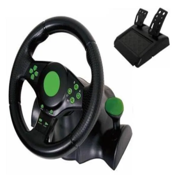 Gaming Vibration Racing Steering Wheel With Pedals Car Steering Wheel For PS3,PS2, PC USB image 3