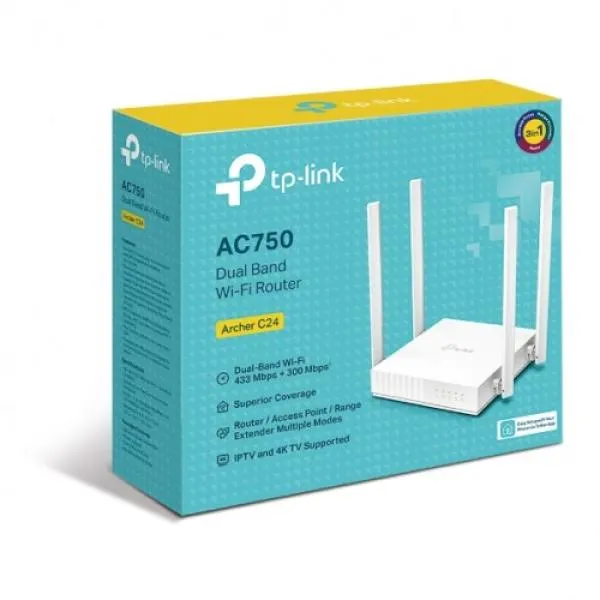 TP-Link Archer C24 AC750 4 Antenna Dual-Band Wi-Fi Router image 4