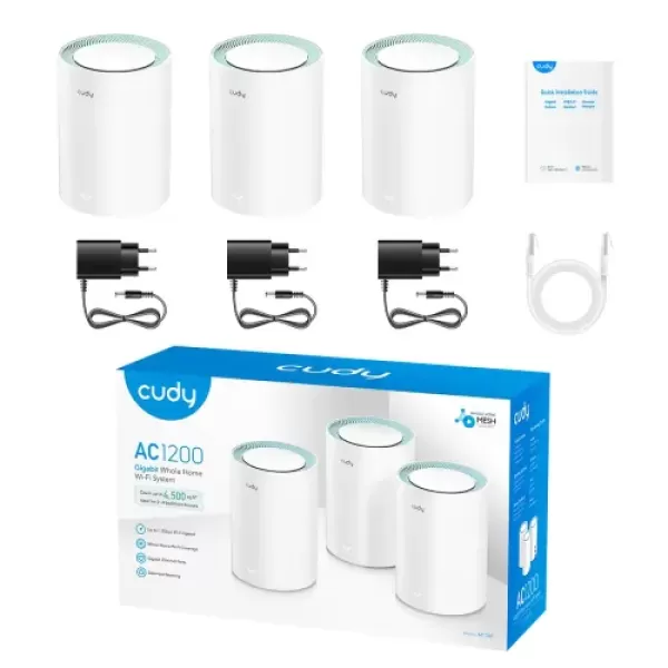 Cudy M1300 AC1200 Gigabit Whole Home Mesh WiFi Router (3 Pack) image 3