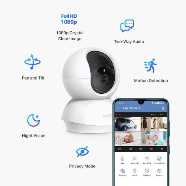 TP-Link Tapo C200 2MP Home Security Wi-Fi Dome IP Camera image 3