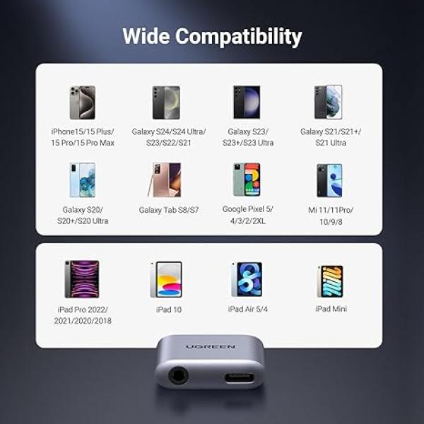 UGREEN CM231 (60164) 2-in-1 USB C to 3.5mm Adapter image 4