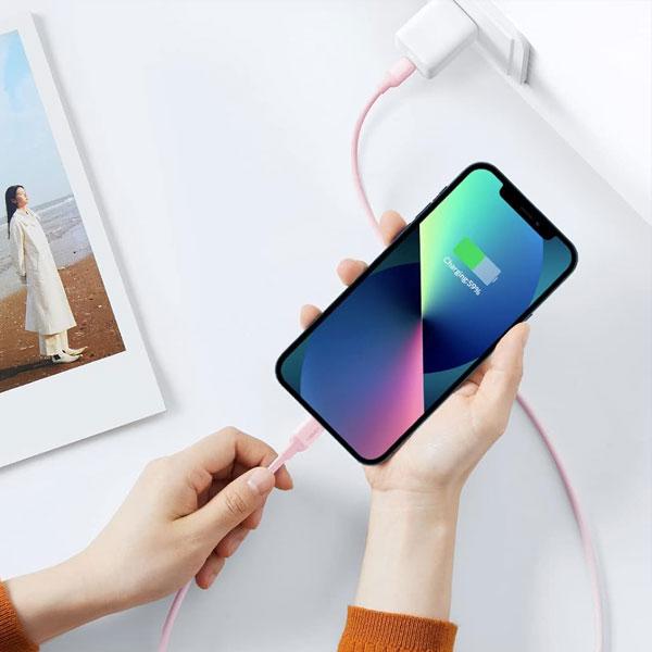 UGREEN US387 (20308) USB-C to Lightning Silicone Cable 1m (Pink) image 2