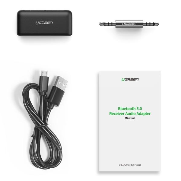 Ugreen CM276 (70303) 3.5mm Bluetooth 5.0 Black Audio Adapter image 3