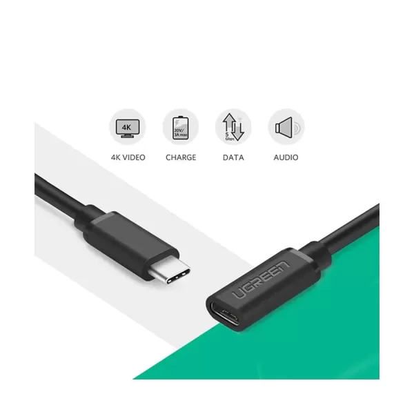 UGREEN ED008 (40574) USB Type-C Male to Female Extension Cable 0.5m image 3