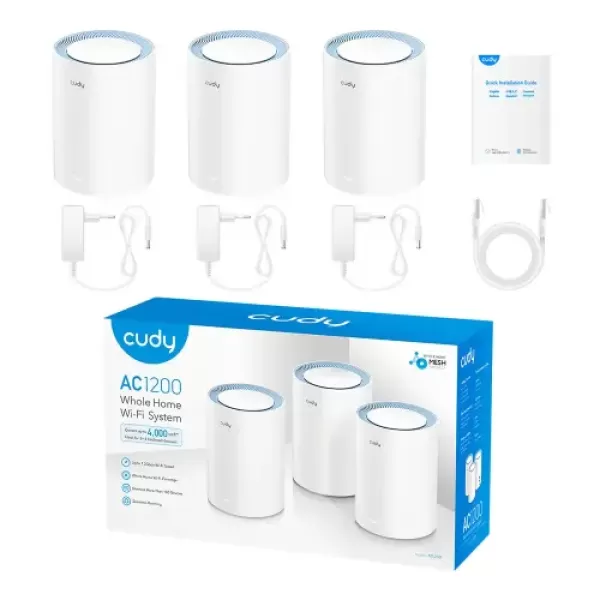 Cudy M1200 AC1200 Whole Home Mesh WiFi Router (3 Pack) image 3