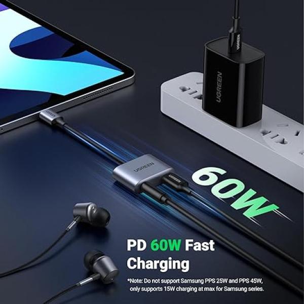 UGREEN CM231 (60164) 2-in-1 USB C to 3.5mm Adapter image 3
