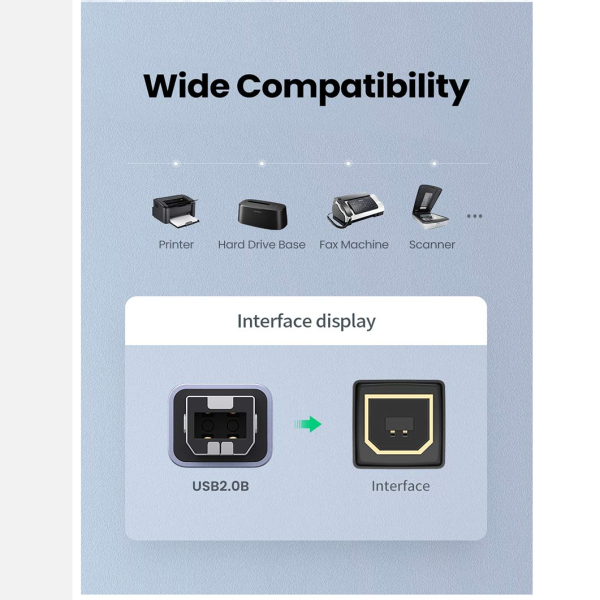UGREEN US382 (20120) USB-C Female to USB-B Male USB2.0 Adapter image 4