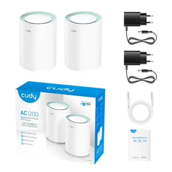 Cudy M1300 AC1200 1200mbps Gigabit Whole Home Mesh WiFi Router (2 Pack) image 2