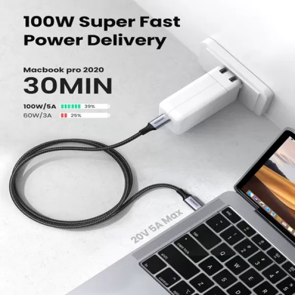 UGREEN 70427 USB-C Cable Aluminum Case with Braided 1m (Black) image 5